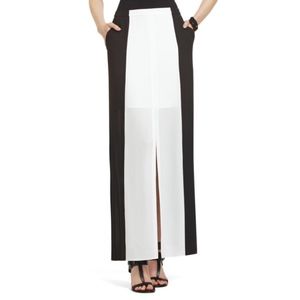 BCBGMaxAzria chiffon black and white maxi skirt